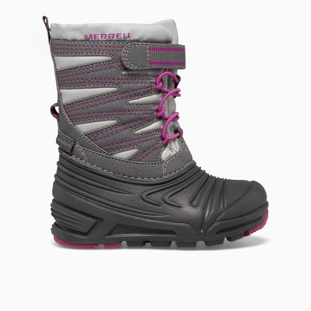 Girls' Merrell Snow Quest Lite 3.0 Snow Boots Grey/Fuchsia | Israel-398412