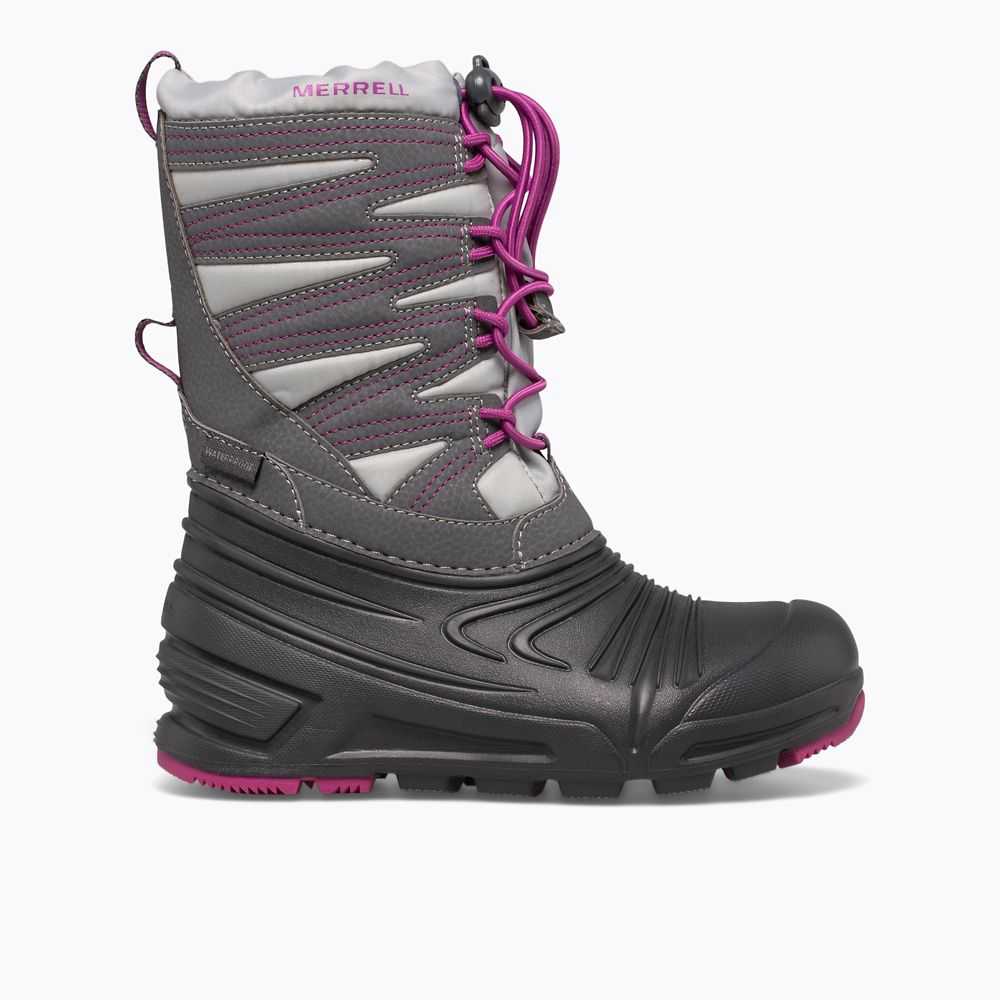 Girls' Merrell Snow Quest Lite 3.0 Snow Boots Grey/Fuchsia | Israel-864103