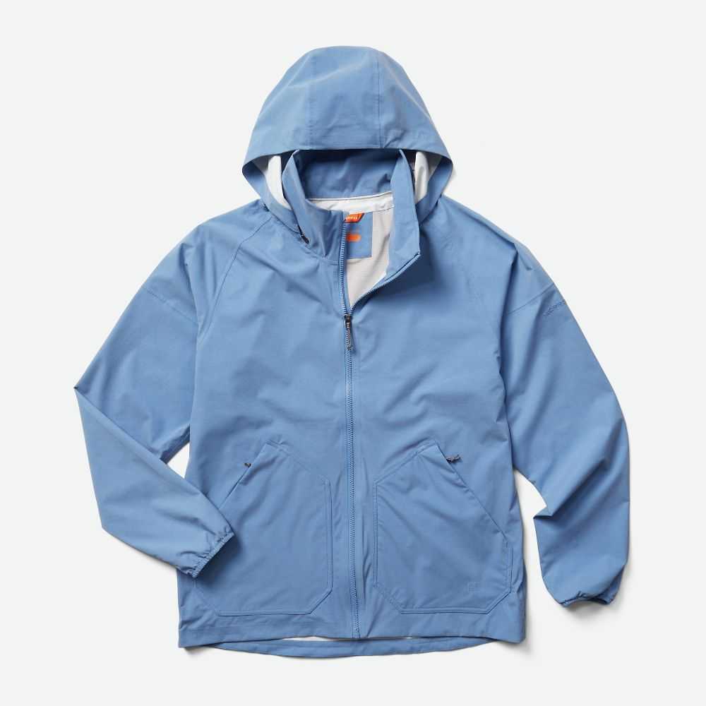 Men's Merrell Alpine Rain Jackets Light Blue | Israel-8132907