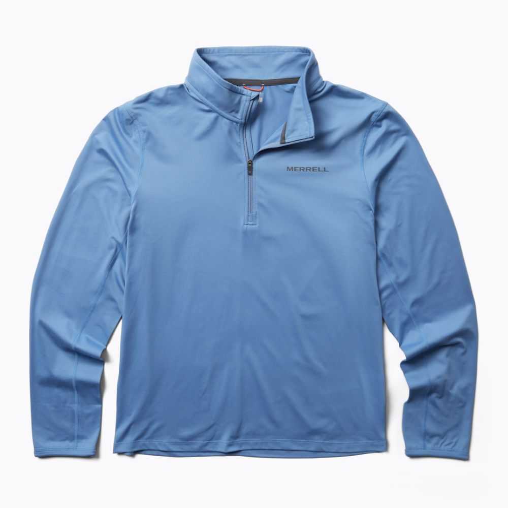 Men's Merrell BetaTherm Sweatshirts Light Blue | Israel-9012678