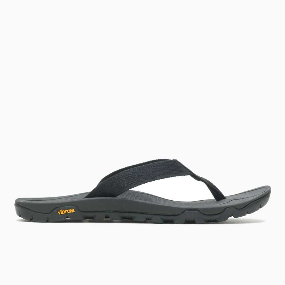 Men's Merrell Breakwater Flip Flops Black | Israel-680734