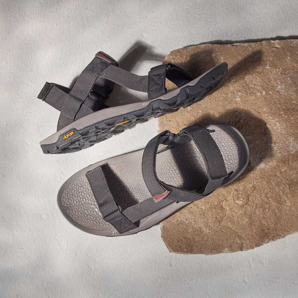 Men's Merrell Breakwater Strap Sandals Deep Grey | Israel-2934170