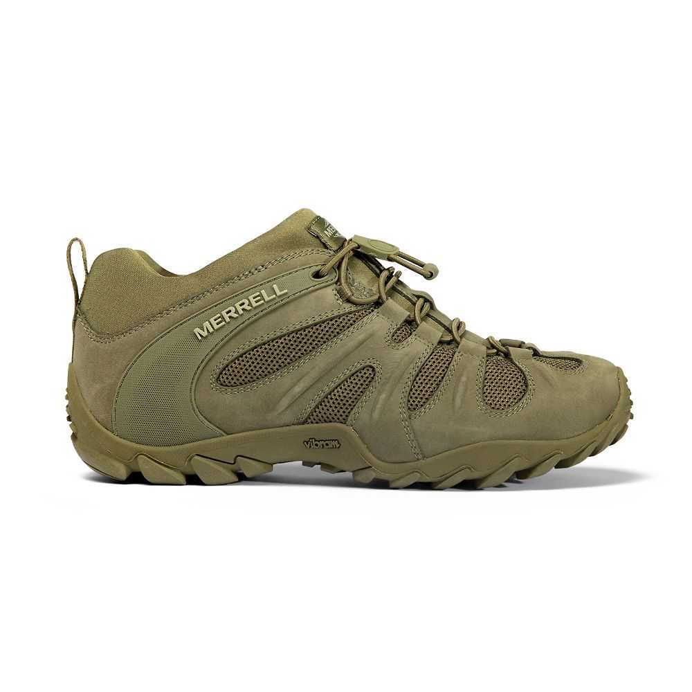 Men's Merrell Cham 8 Stretch Tactical Tactical Boots Dark Olive | Israel-4038761