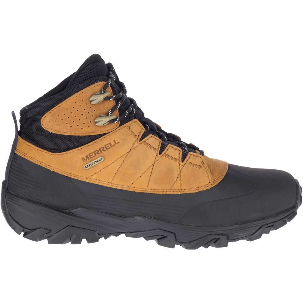 Men's Merrell Coldpack Ice+ 6 Polar Waterproof Hiking Boots Brown Yellow/Black | Israel-9431067