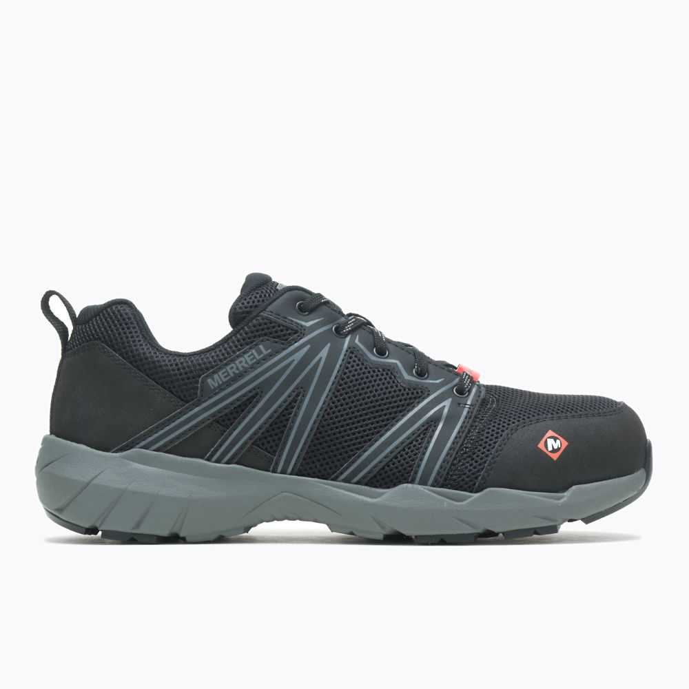 Men's Merrell Fullbench Superlite Alloy Toe Work Shoes Black | Israel-260873