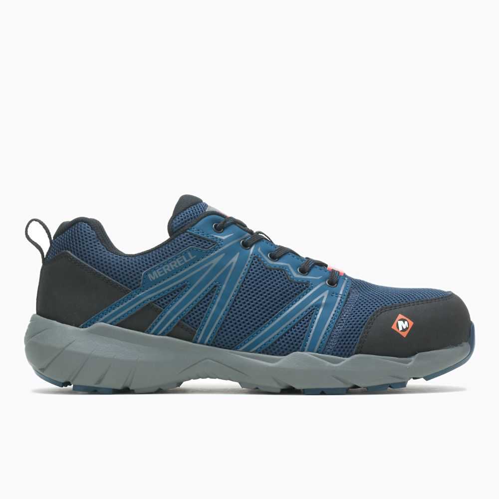 Men's Merrell Fullbench Superlite Alloy Toe Work Shoes Blue | Israel-3179042