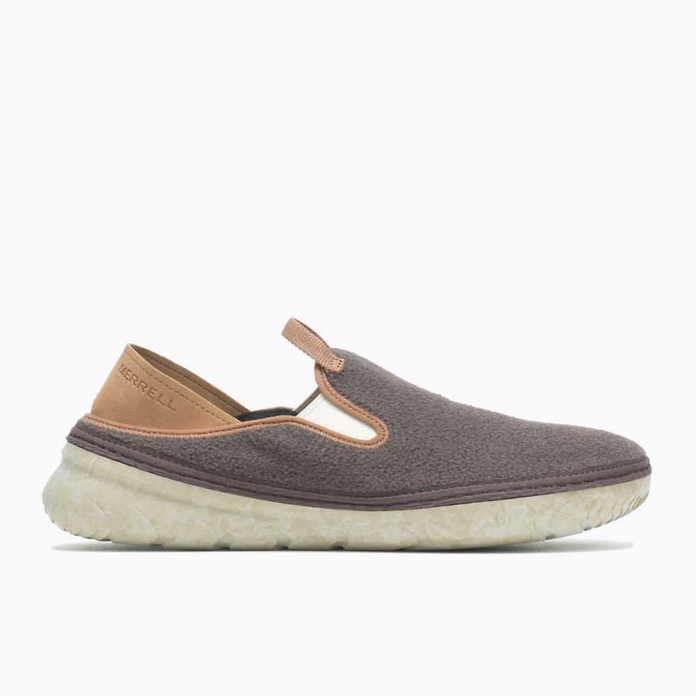 Men's Merrell Hut Moc Cozy II Slip On Shoes Dark Chocolate | Israel-1427836