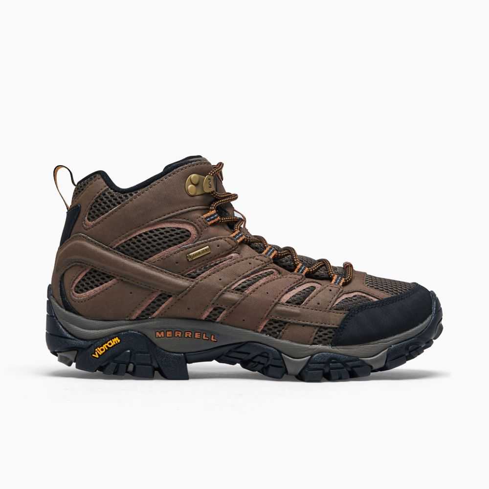 Men's Merrell Moab 2 Mid GORE-TEX® Hiking Boots Brown | Israel-8203679