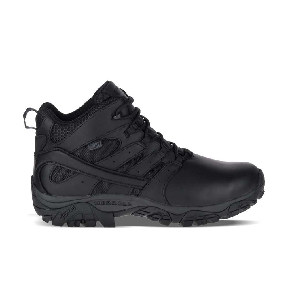 Men's Merrell Moab 2 Mid Tactical Response Waterproof Tactical Boots Black | Israel-041872