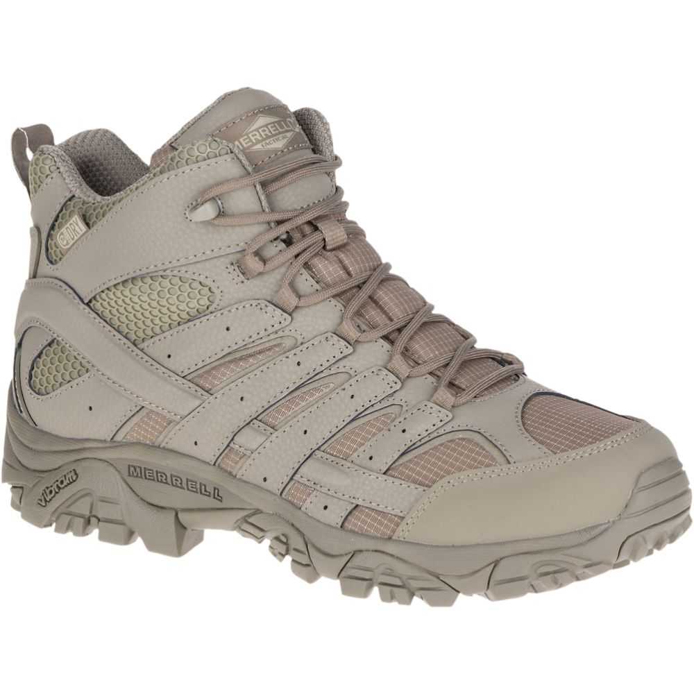 Men's Merrell Moab 2 Mid Tactical Response Waterproof Work Boots Grey | Israel-9327160