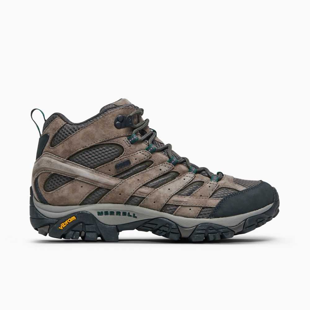 Men's Merrell Moab 2 Mid Waterproof Wide Width Hiking Boots Brown | Israel-046329