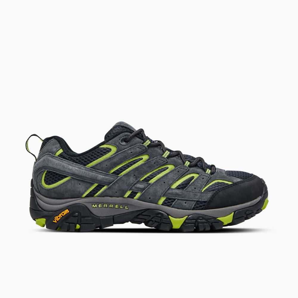 Men's Merrell Moab 2 Ventilator Hiking Shoes Dark Grey/Fluorescent | Israel-961370