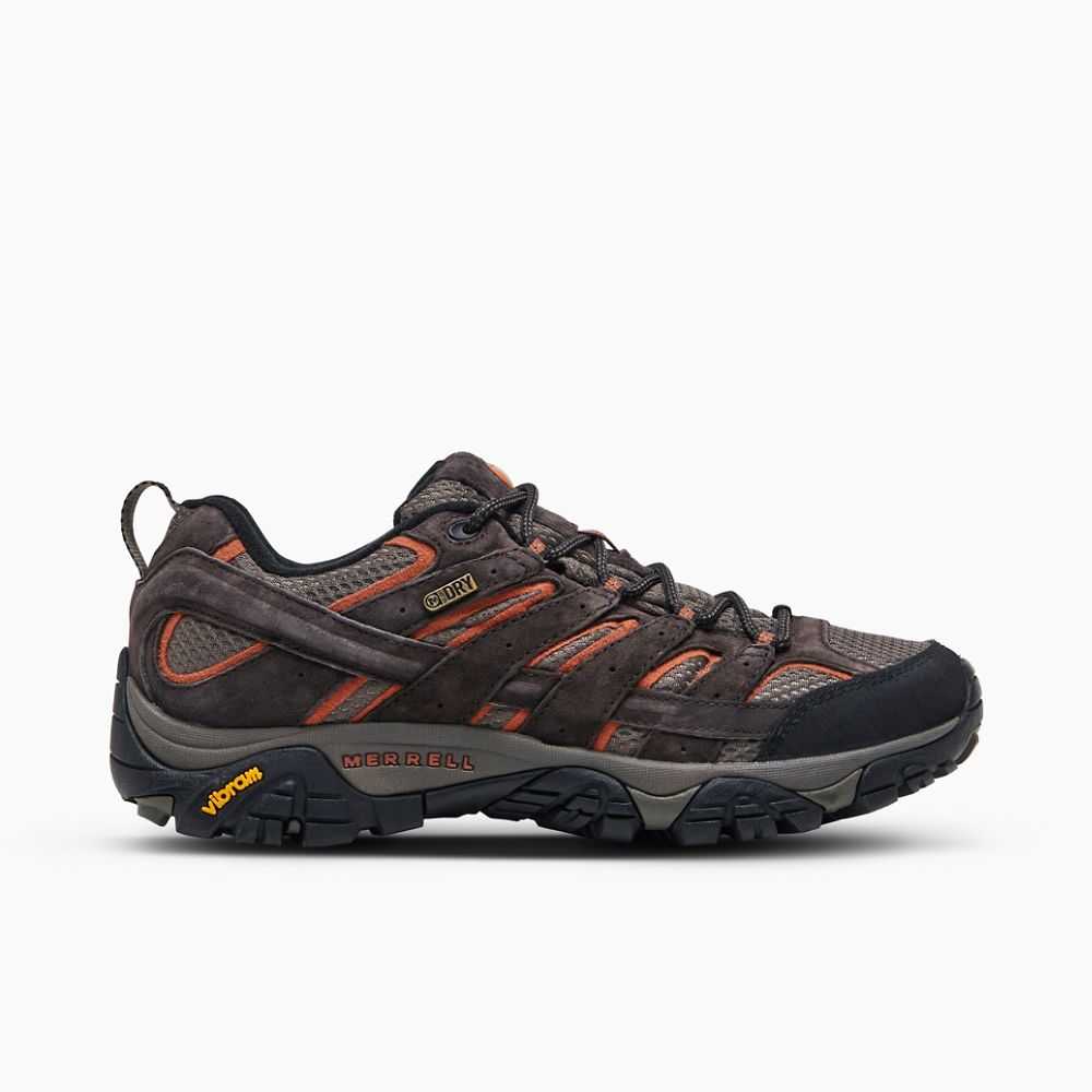 Men's Merrell Moab 2 Waterproof Hiking Shoes Dark Brown | Israel-671298