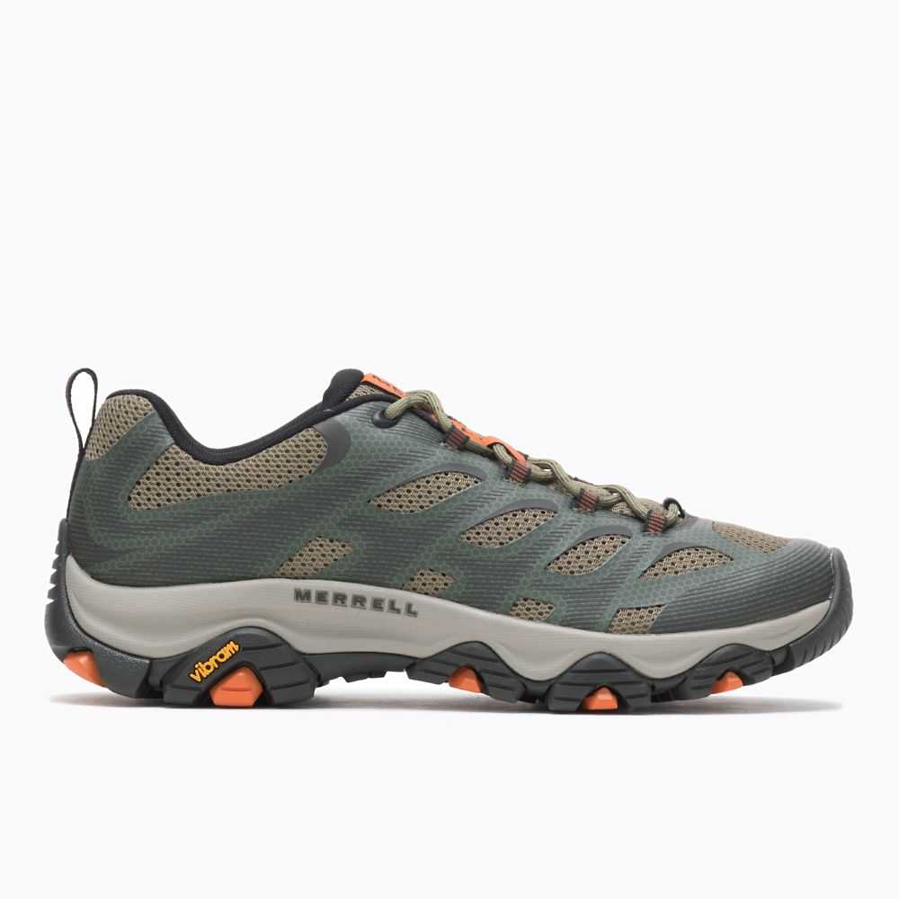 Men's Merrell Moab 3 Edge Hiking Shoes Dark Green | Israel-760913