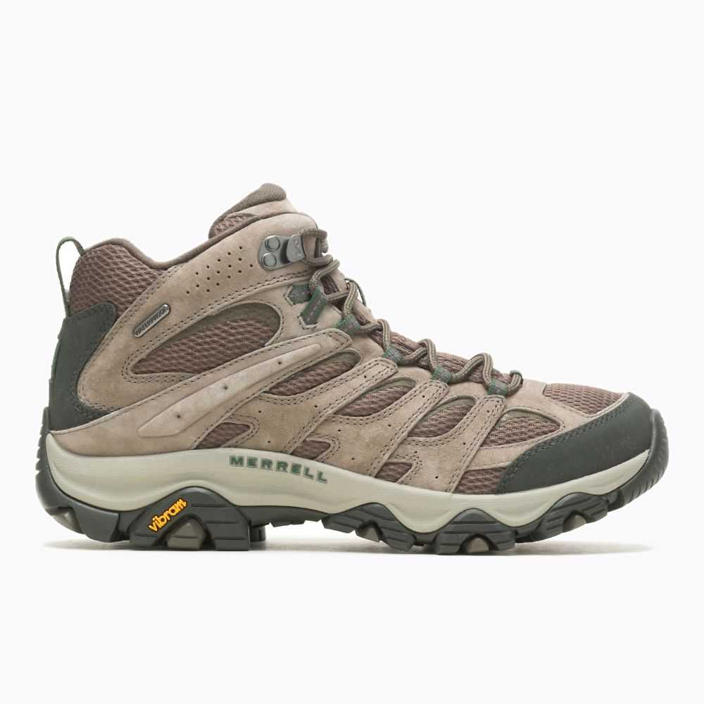 Men's Merrell Moab 3 Mid Waterproof Hiking Boots Brown | Israel-974802