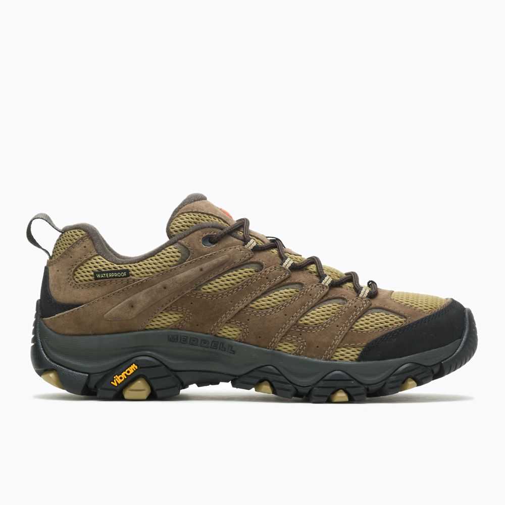 Men's Merrell Moab 3 Waterproof Hiking Shoes Light Brown | Israel-368907