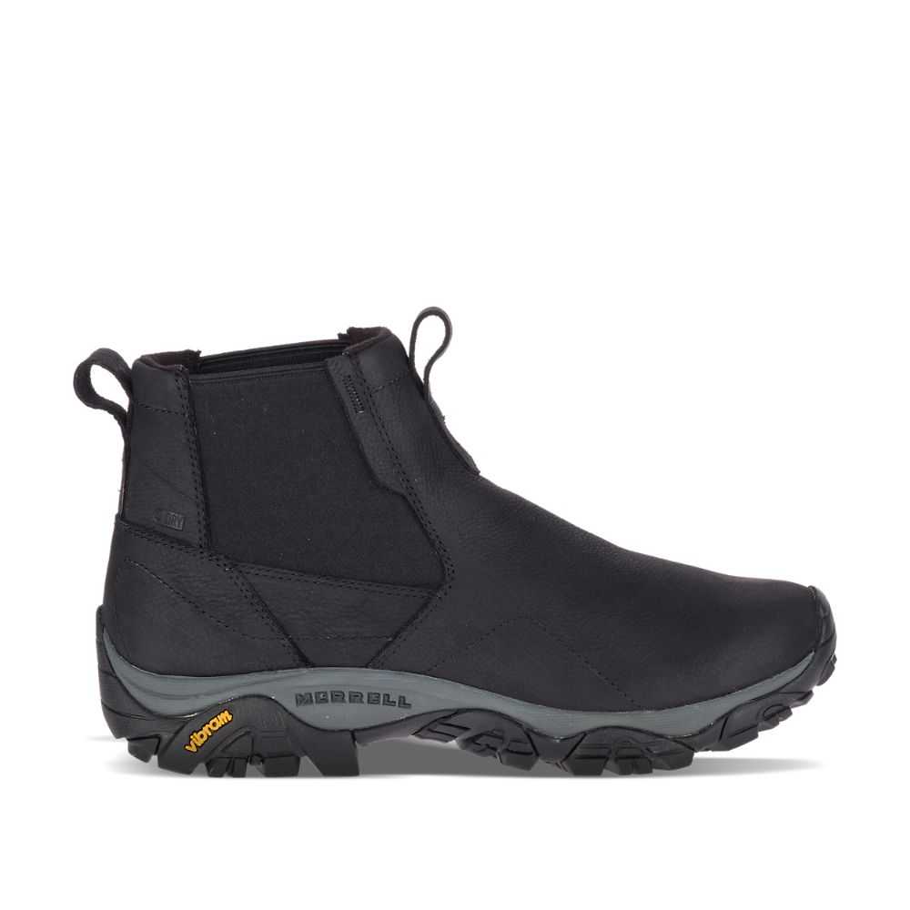 Men's Merrell Moab Adventure Chelsea Polar Waterproof Winter Boots Black | Israel-713869