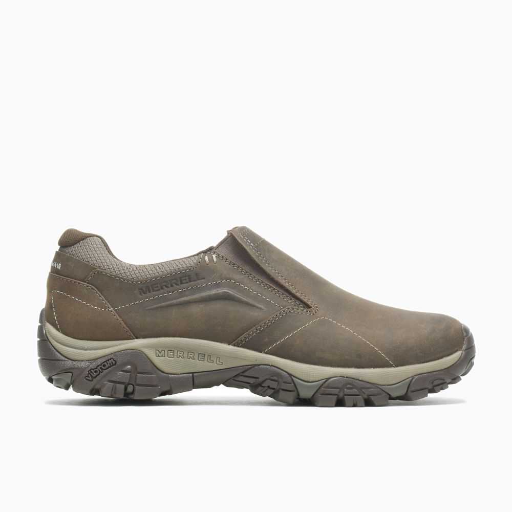 Men's Merrell Moab Adventure Moc Wide Width Casual Shoes Brown | Israel-0273198