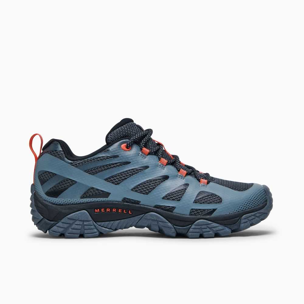 Men's Merrell Moab Edge 2 Wide Width Hiking Shoes Dark Blue | Israel-649081