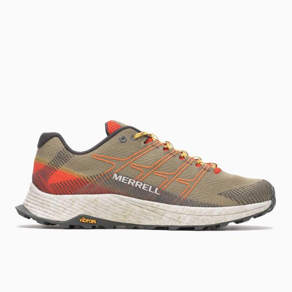 Men's Merrell Moab Flight Walking Shoes Khaki | Israel-172048