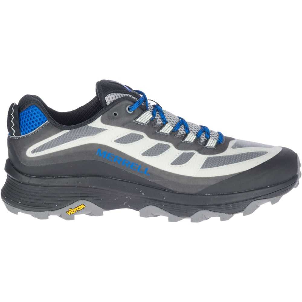 Men's Merrell Moab Speed Hiking Shoes Grey/Blue | Israel-3104762