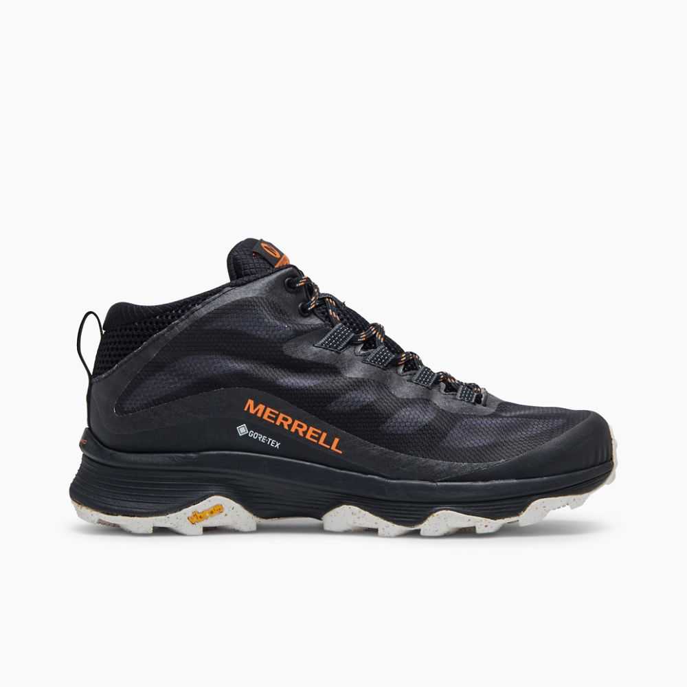 Men's Merrell Moab Speed Mid GORE-TEX® Hiking Boots Black | Israel-2831760