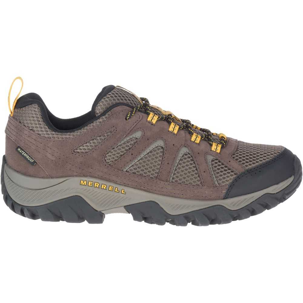 Men's Merrell Oakcreek Hiking Shoes Dark Brown | Israel-3089741