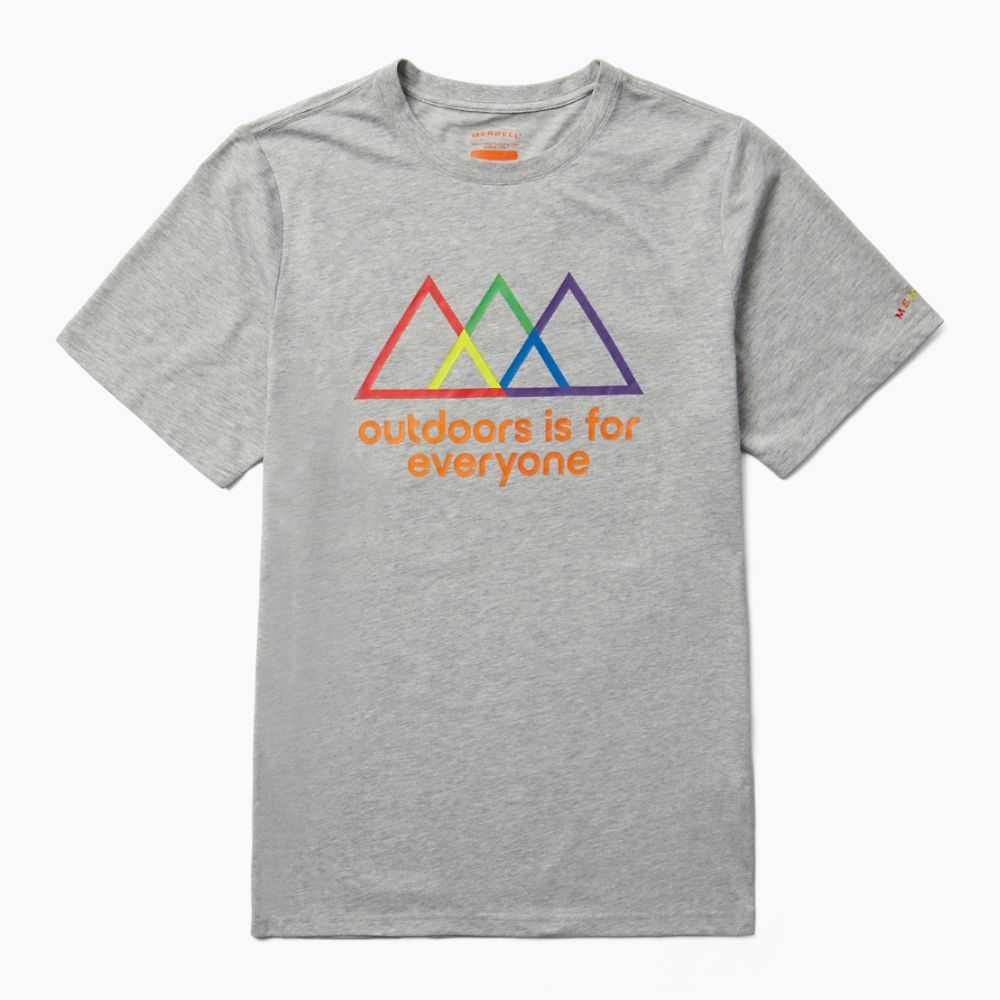 Men's Merrell Outdoors For All T Shirts Grey | Israel-694870