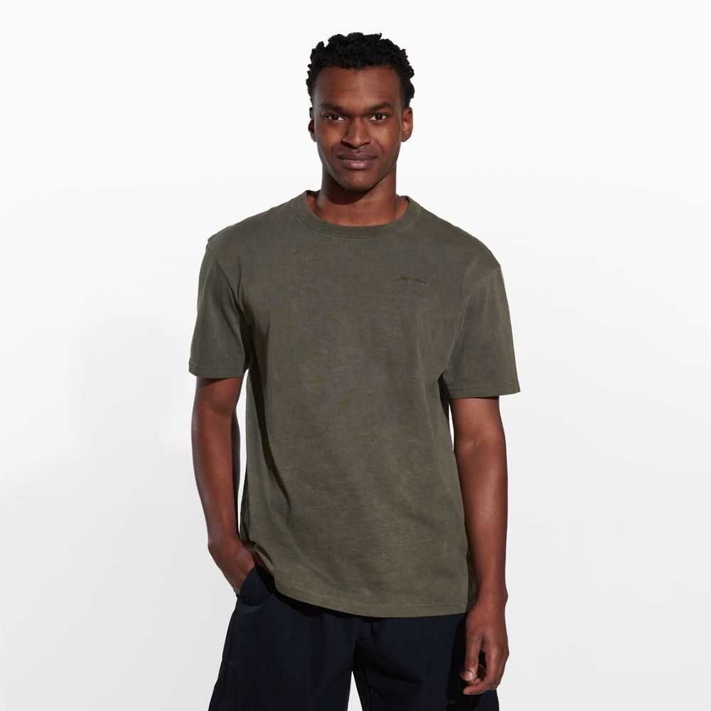 Men's Merrell Sunbaked T Shirts Olive | Israel-062491