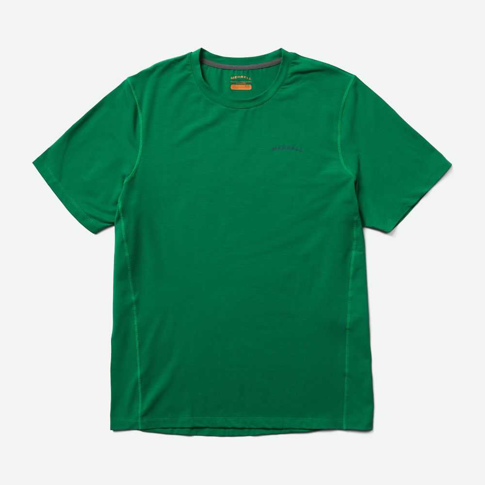 Men's Merrell Tencel T Shirts Green | Israel-317084