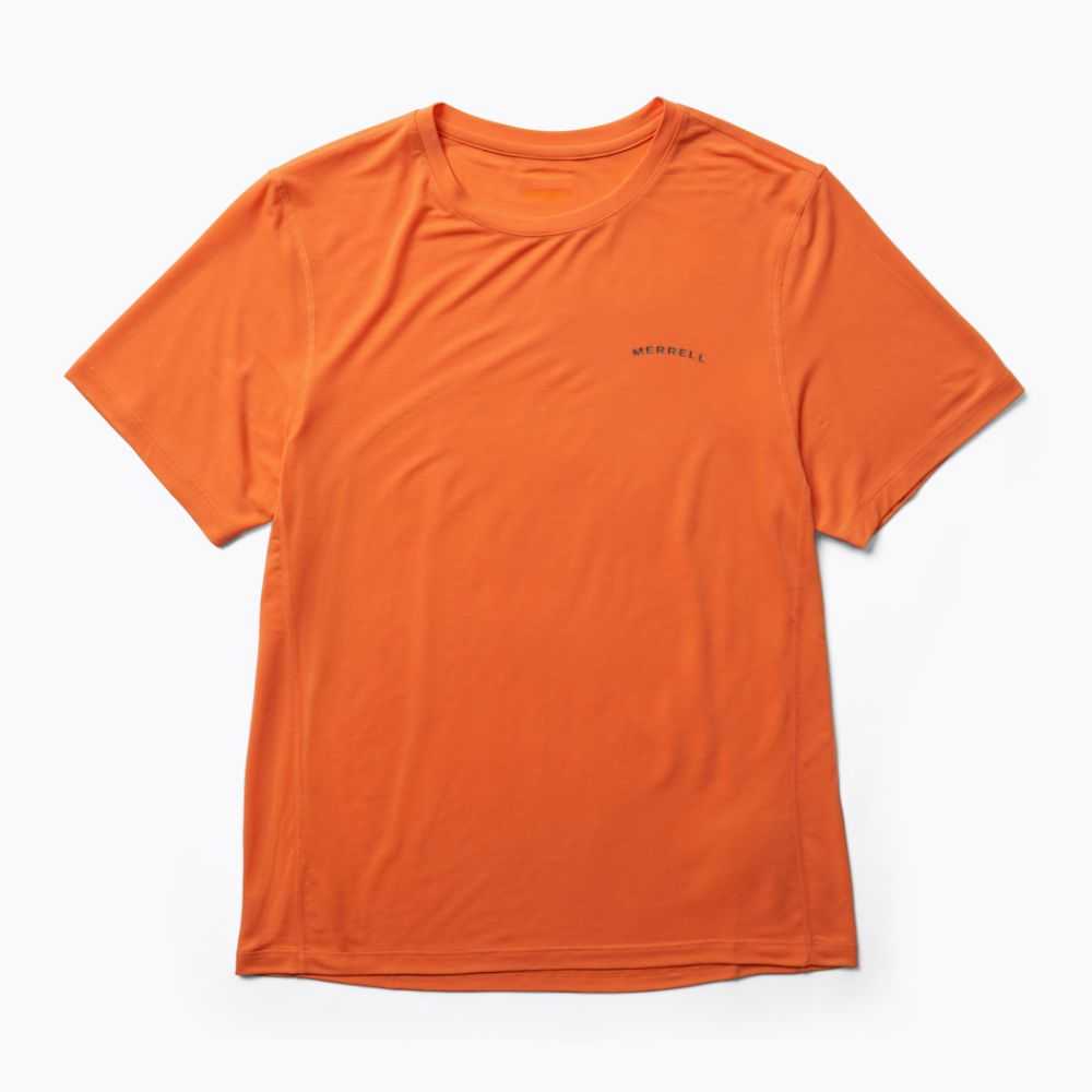 Men's Merrell Tencel T Shirts Orange | Israel-820931