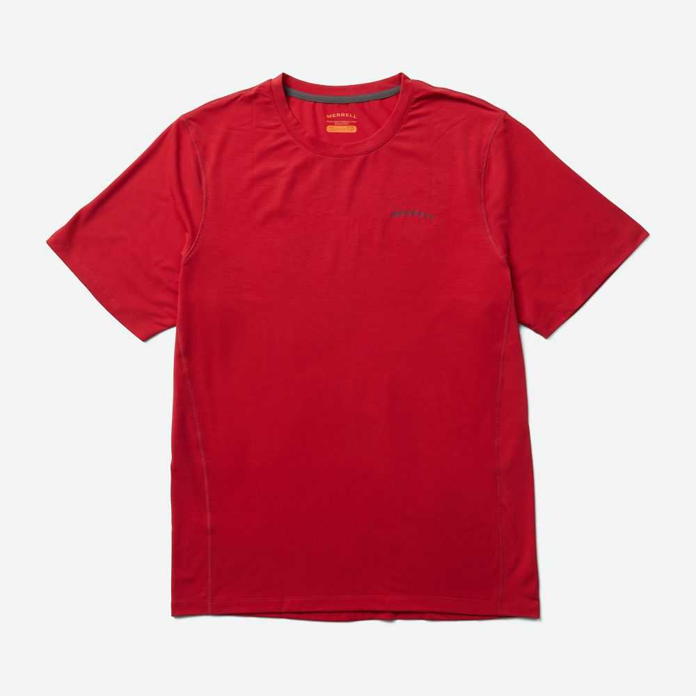 Men's Merrell Tencel T Shirts Red | Israel-879016