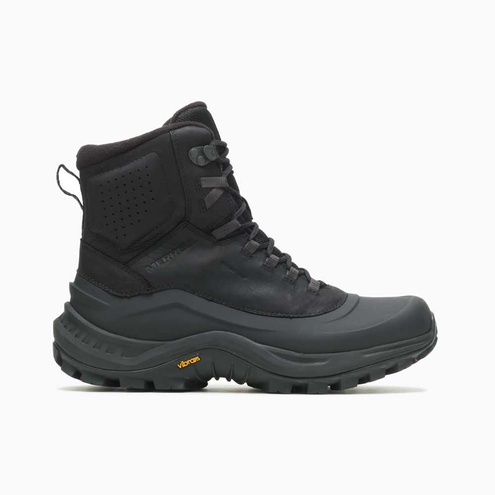 Men's Merrell Thermo Kiruna Moc Waterproof Winter Boots Black | Israel-4927681