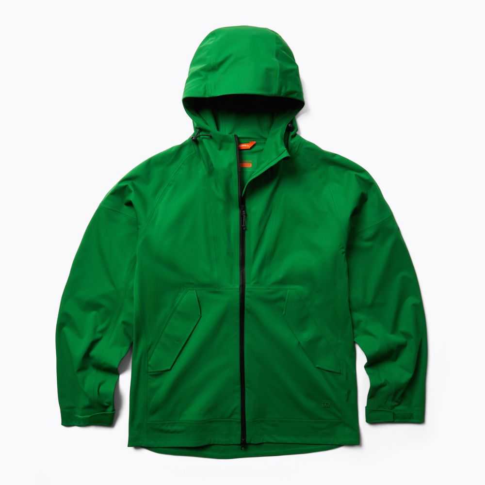 Men's Merrell Whisper Rain Jackets Green | Israel-9732860