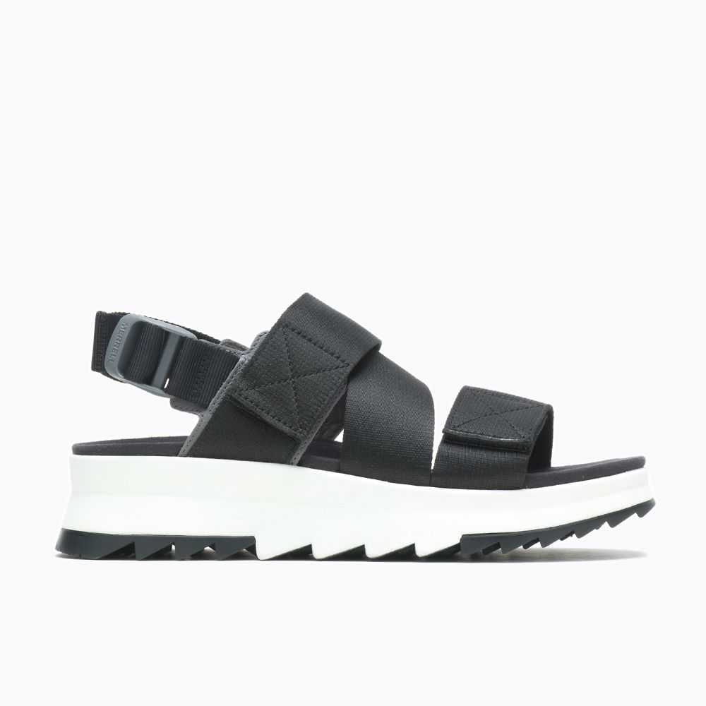 Women's Merrell Alpine Cush Backstrap Sandals Black | Israel-627401