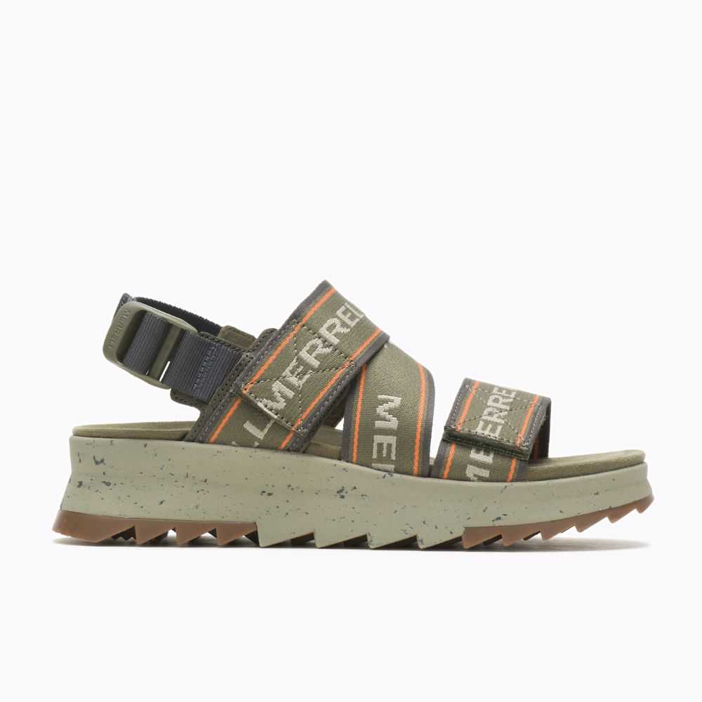 Women's Merrell Alpine Cush Backstrap Sandals Olive | Israel-841732