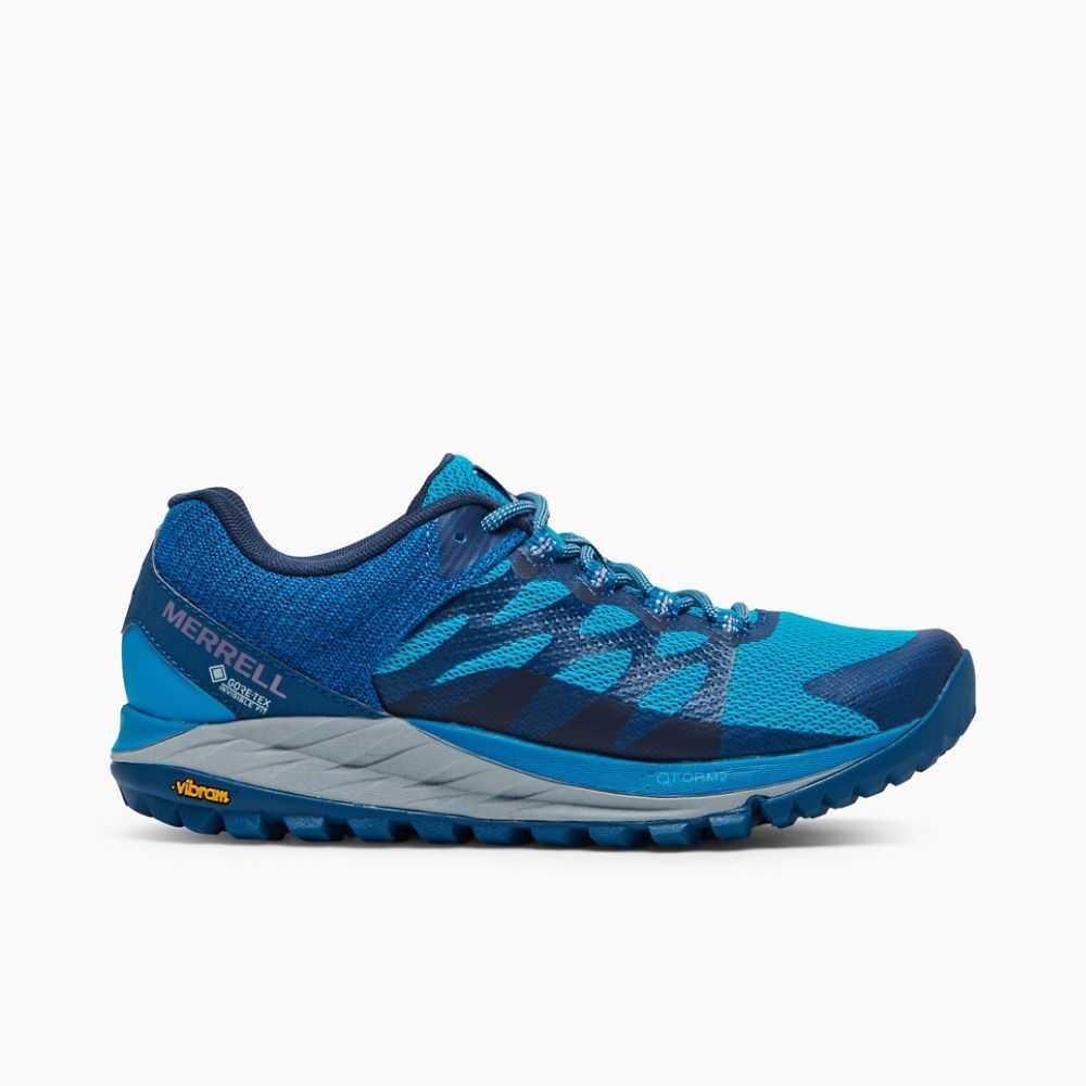 Women's Merrell Antora 2 GORE-TEX® Wide Width Trail Running Shoes Royal | Israel-9430682