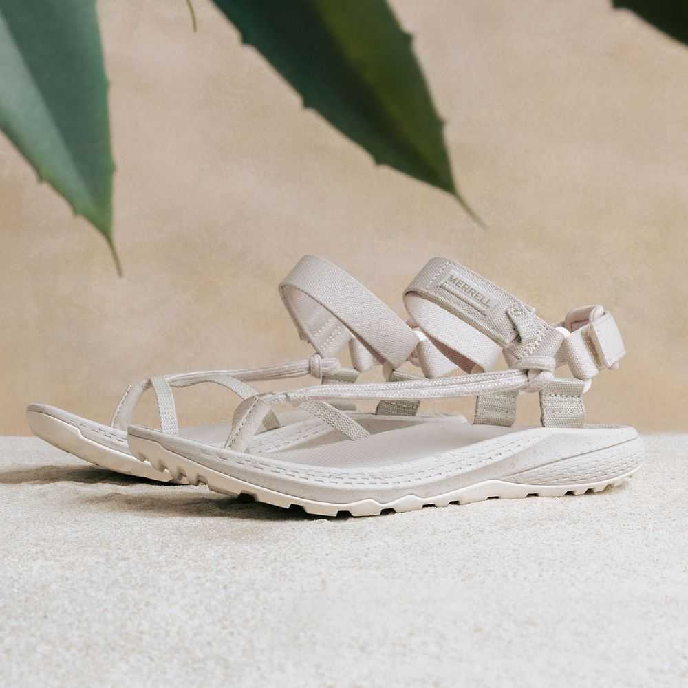 Women's Merrell Bravada Cord Wrap Sandals White | Israel-942178