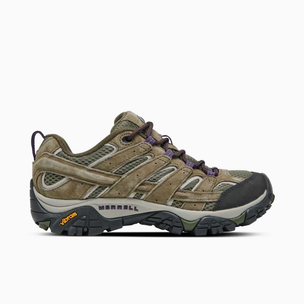 Women's Merrell Moab 2 Ventilator Hiking Shoes Olive | Israel-847296