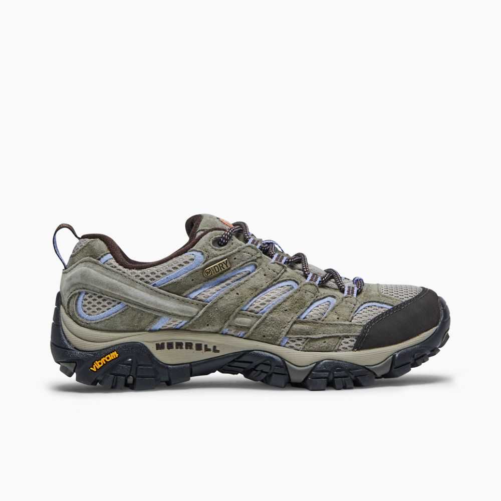 Women's Merrell Moab 2 Waterproof Hiking Shoes Olive | Israel-3041827