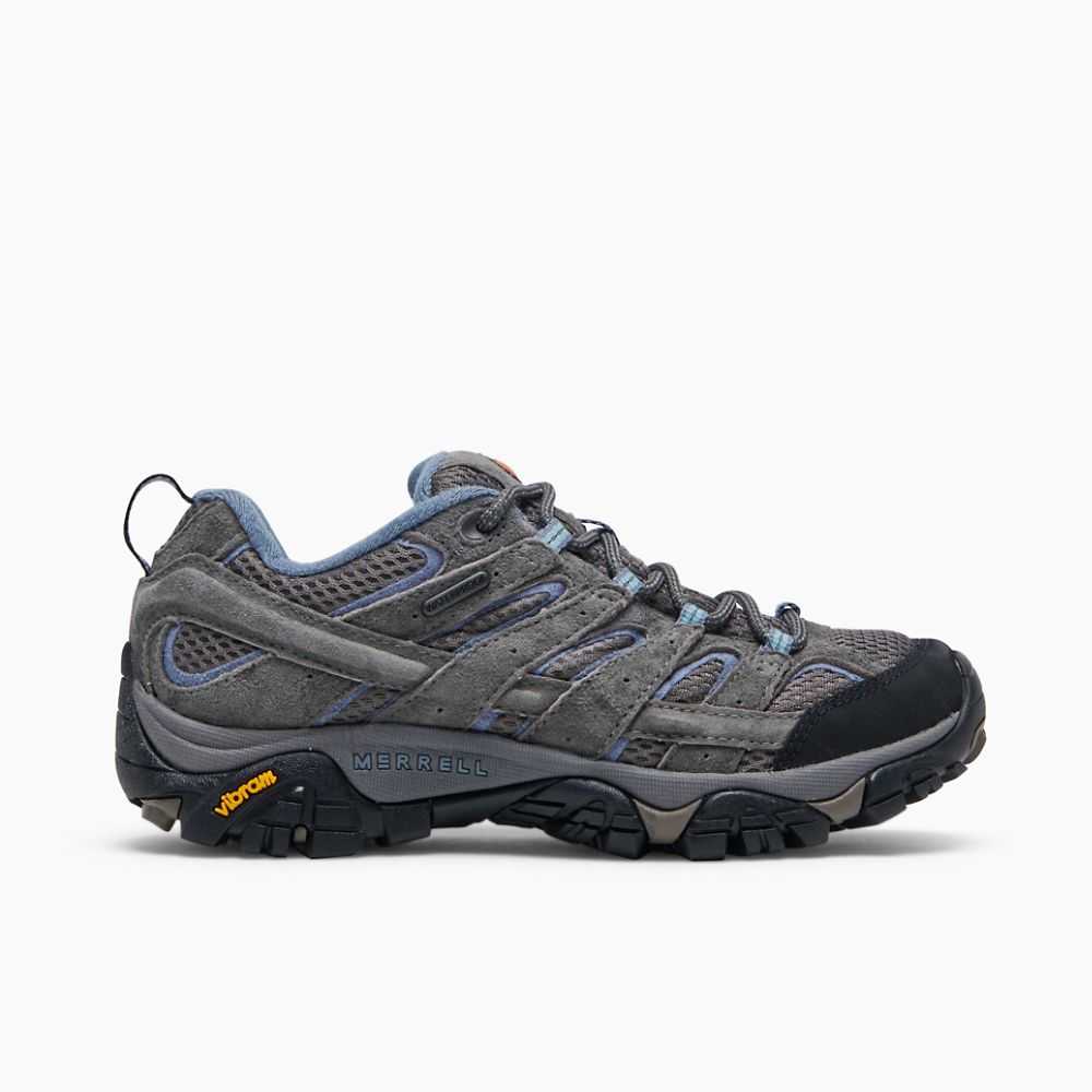 Women's Merrell Moab 2 Waterproof Wide Width Hiking Shoes Grey | Israel-183927