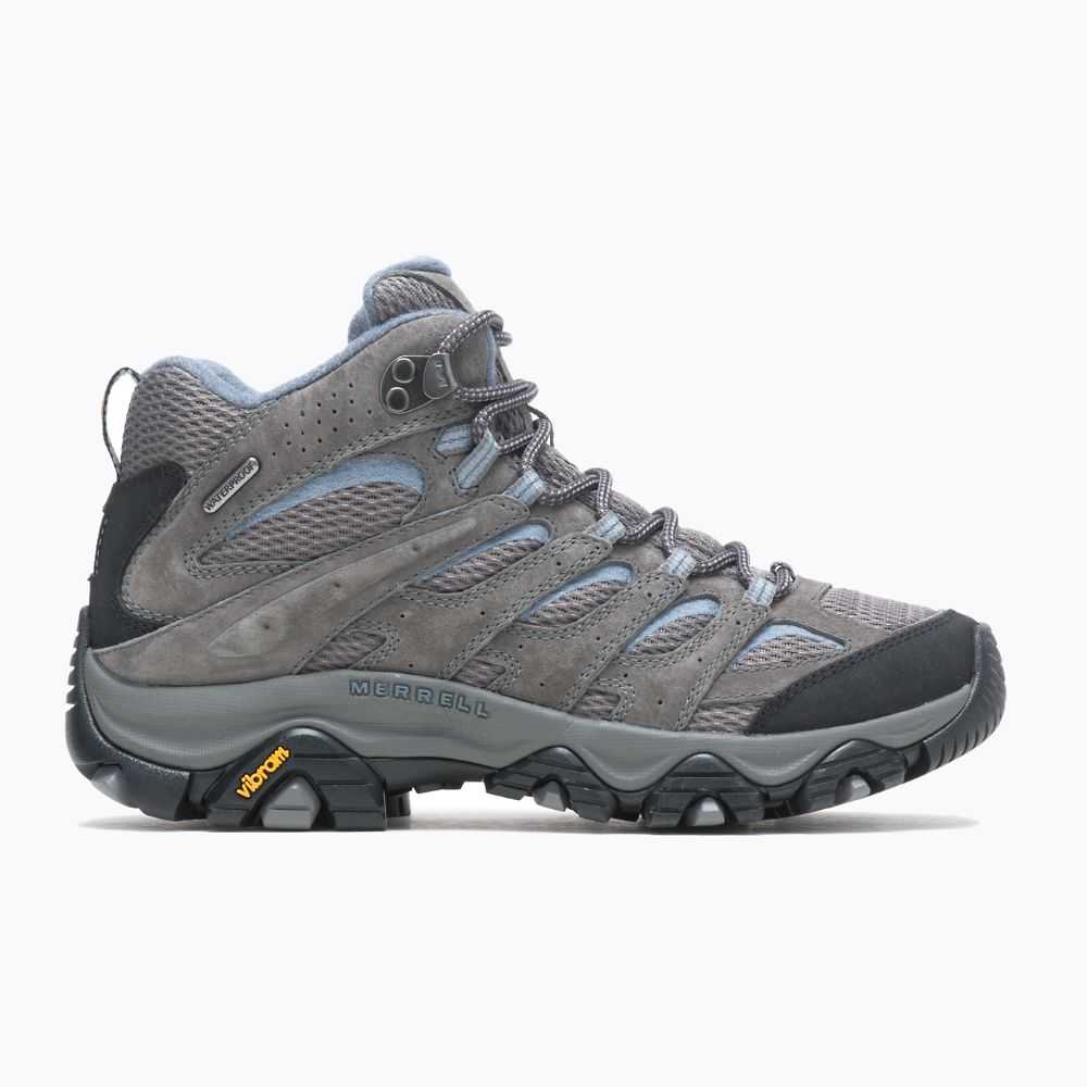 Women's Merrell Moab 3 Mid Waterproof Hiking Boots Grey | Israel-9316247