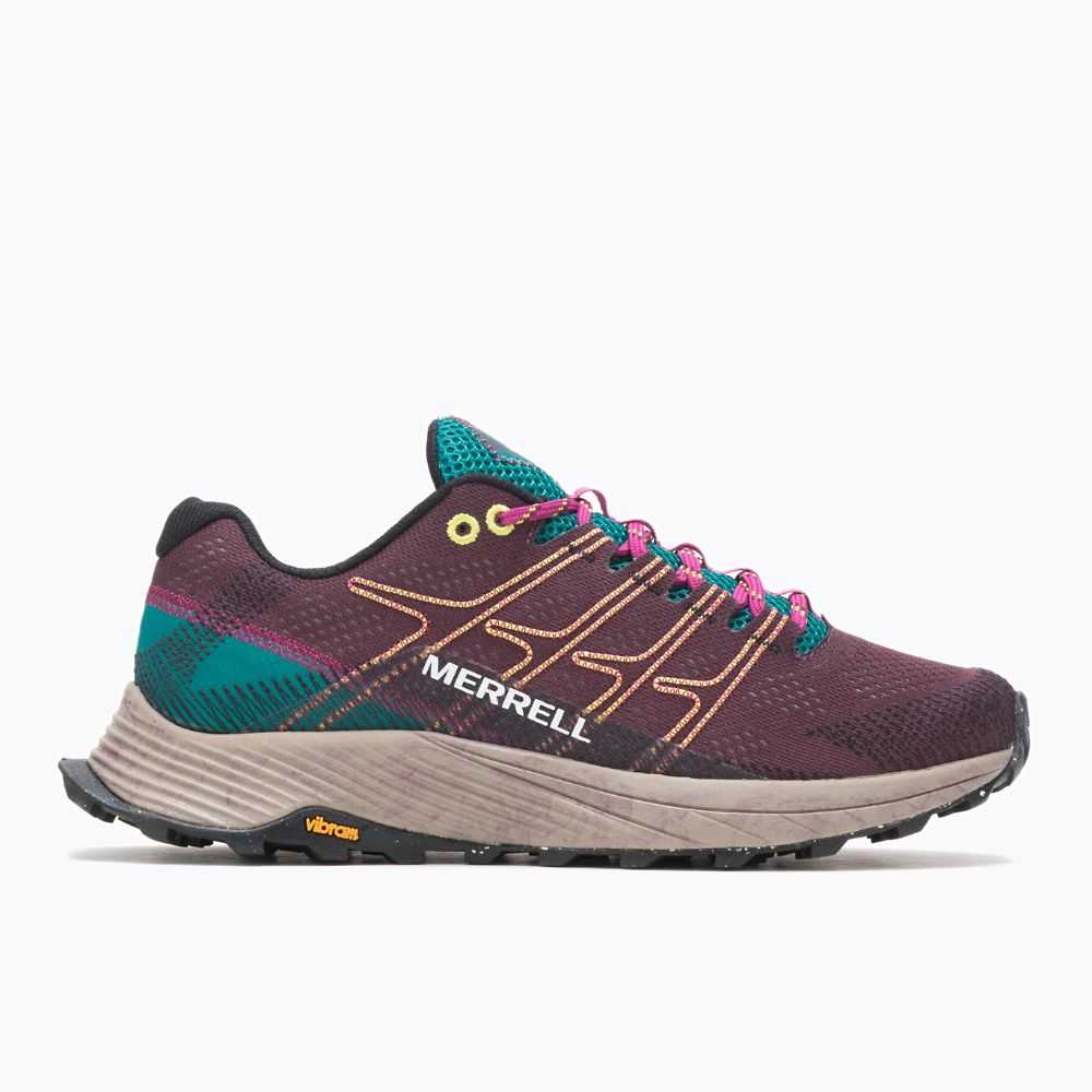 Women's Merrell Moab Flight Trail Running Shoes Burgundy | Israel-480172