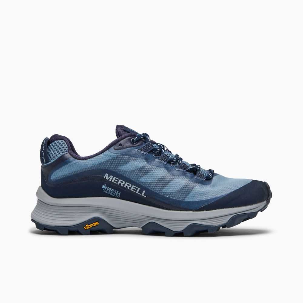 Women's Merrell Moab Speed GORE-TEX® Walking Shoes Blue/Grey | Israel-624987