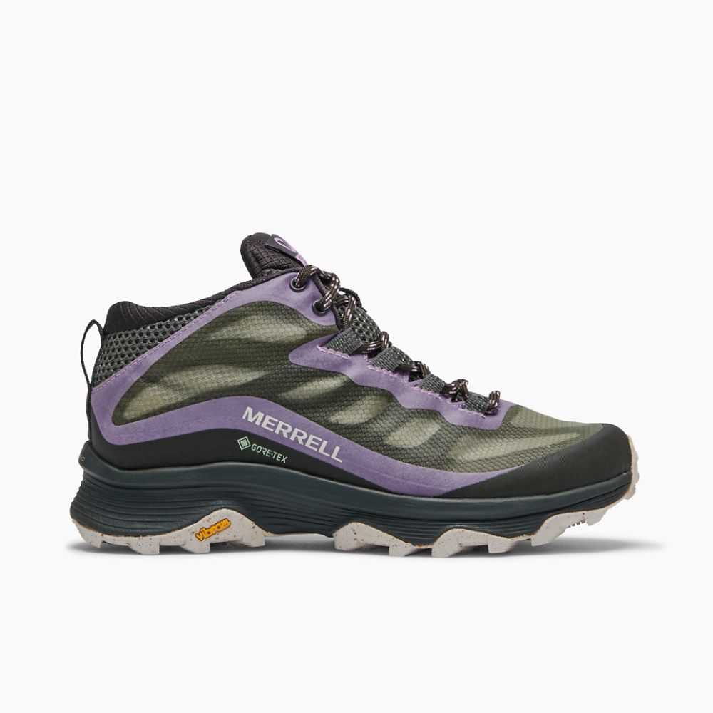 Women's Merrell Moab Speed Mid GORE-TEX® Sneakers Dark Green | Israel-803649