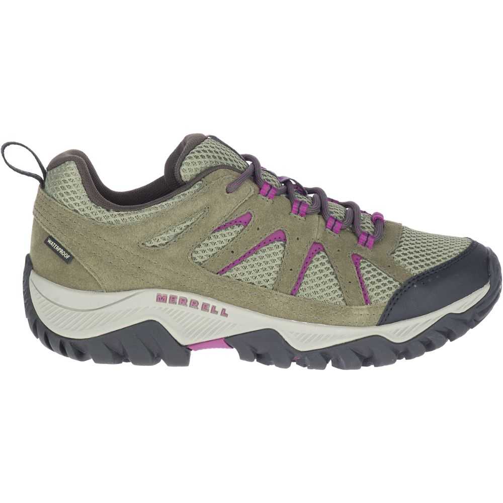 Women's Merrell Oakcreek Hiking Shoes Olive | Israel-267031