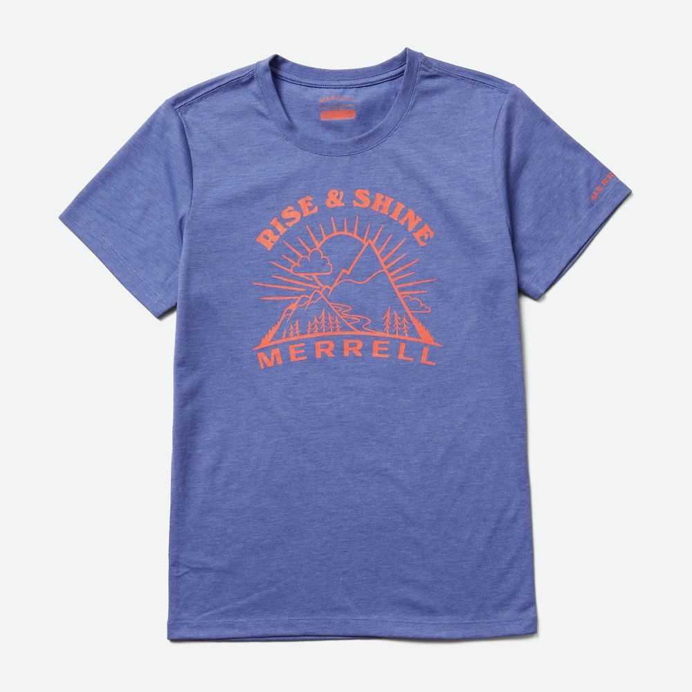 Women's Merrell Rise and Shine T Shirts Blue | Israel-491702