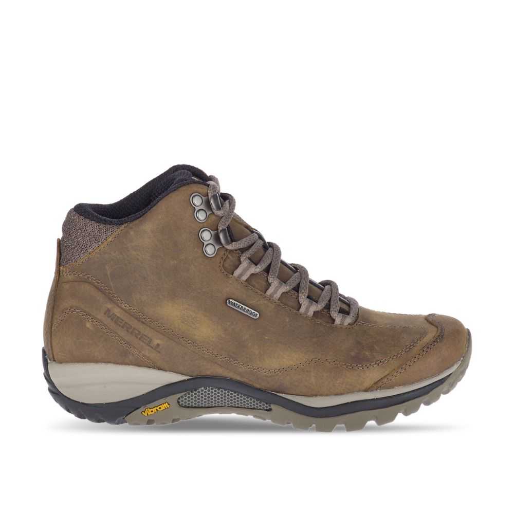 Women's Merrell Siren Traveller 3 Mid Waterproof Hiking Boots Grey/Brown | Israel-867901