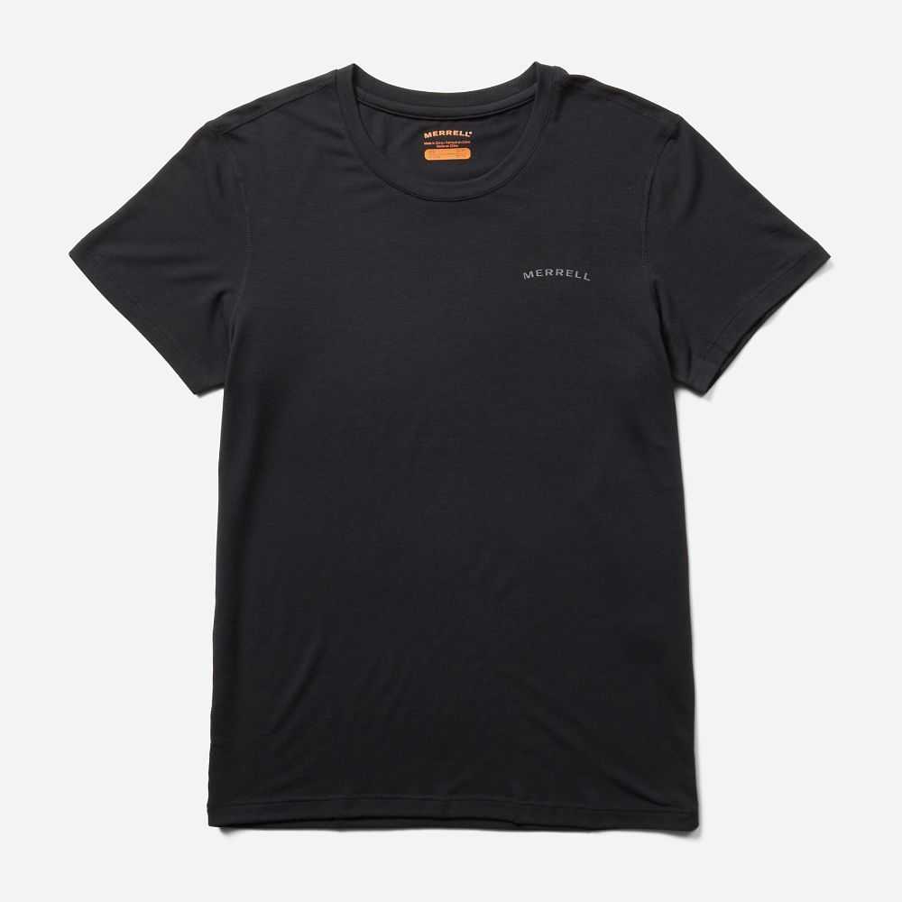 Women's Merrell Tencel T Shirts Black | Israel-8204169