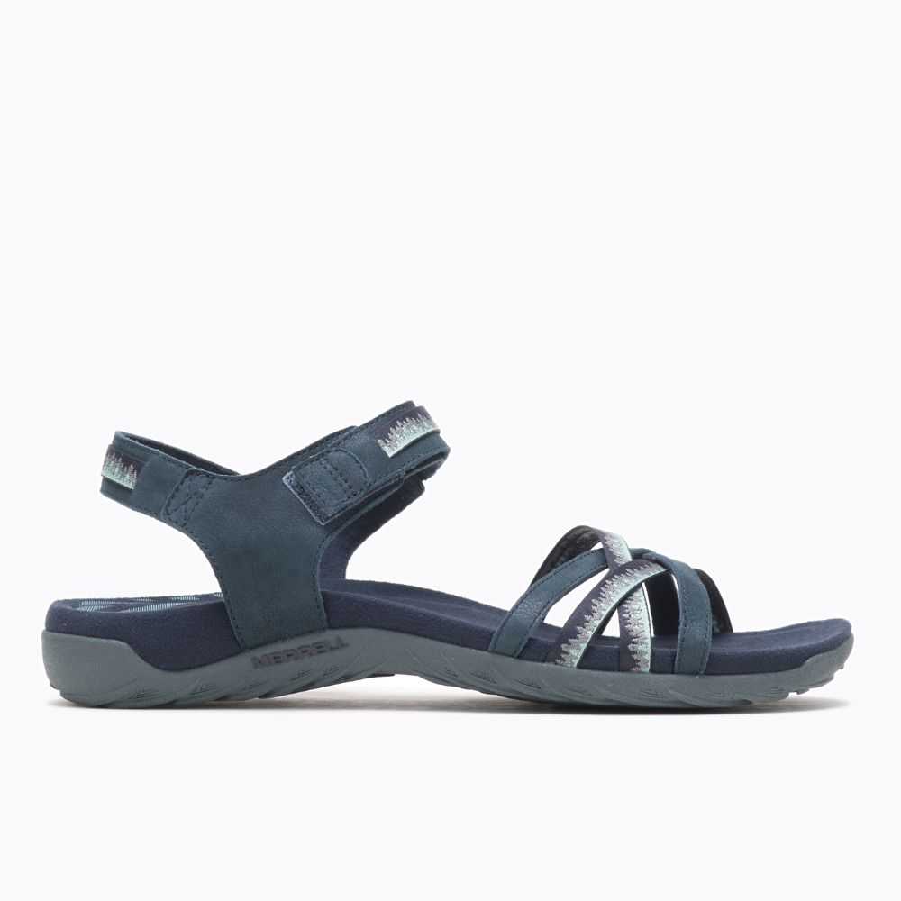 Women's Merrell Terran 3 Cush Cross Sandals Navy | Israel-937061